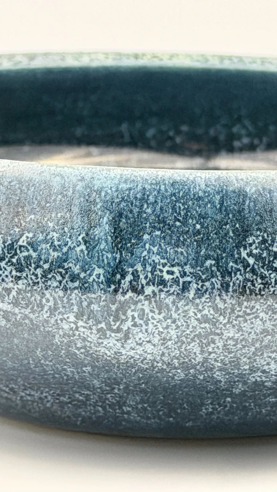 mtvessell_pottery_azure_10-4 Top detail view of a handcrafted ceramic vessel from mtvessell Pottery's Azure collection