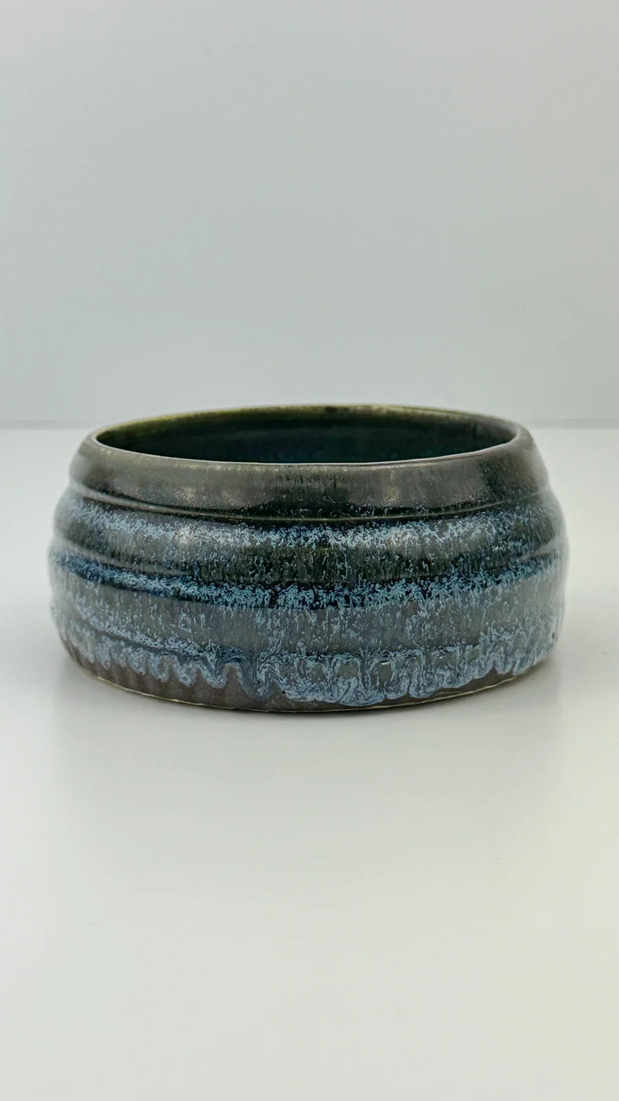 mtvessell_pottery_azure_11-2 Top view of a handcrafted ceramic vessel from mtvessell Pottery's Azure collection