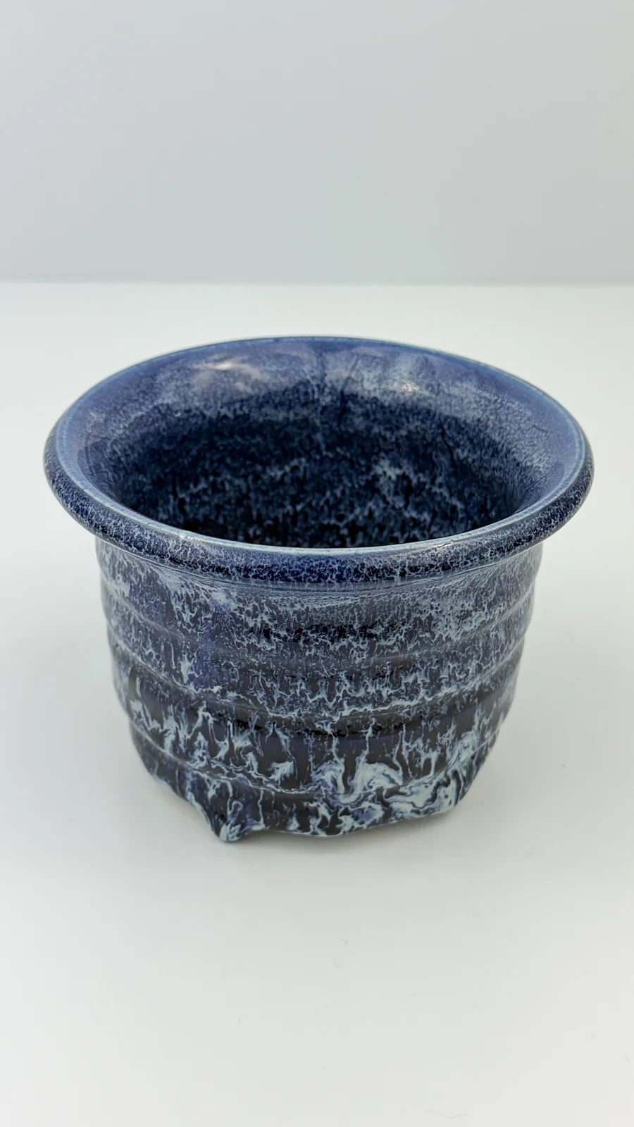 mtvessell_pottery_azure_2-4 Top view of a handcrafted ceramic vessel from mtvessell Pottery's Azure collection