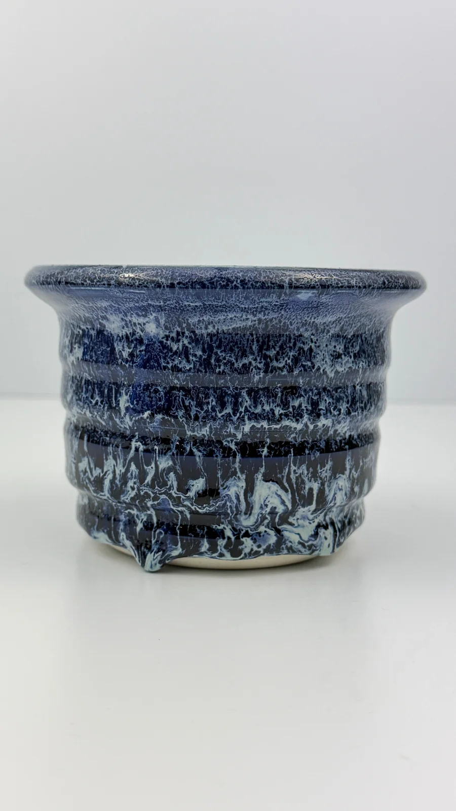 mtvessell_pottery_azure_2-5 Front view of a handcrafted ceramic vessel from mtvessell Pottery's Azure collection
