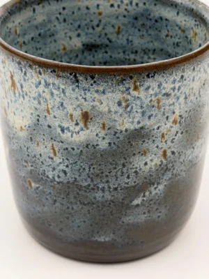 mtvessell_pottery_azure_3-1 Side view of a handcrafted ceramic vessel from mtvessell Pottery's Azure collection