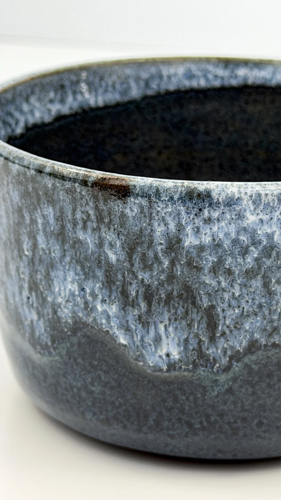 mtvessell_pottery_azure_6-3 Top detail view of a handcrafted ceramic vessel from mtvessell Pottery's Azure collection