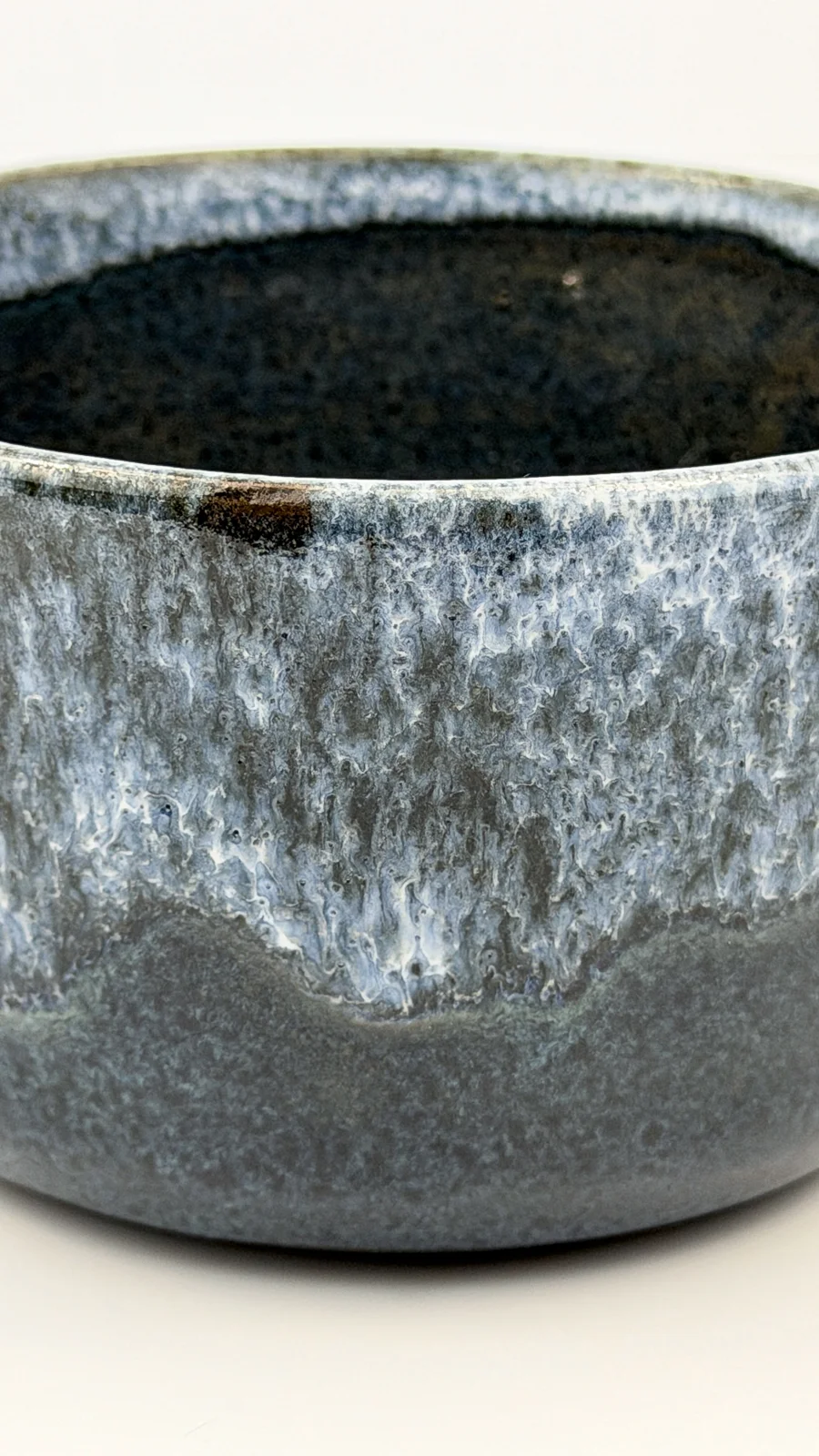 mtvessell_pottery_azure_6-4 Top detail view of a handcrafted ceramic vessel from mtvessell Pottery's Azure collection
